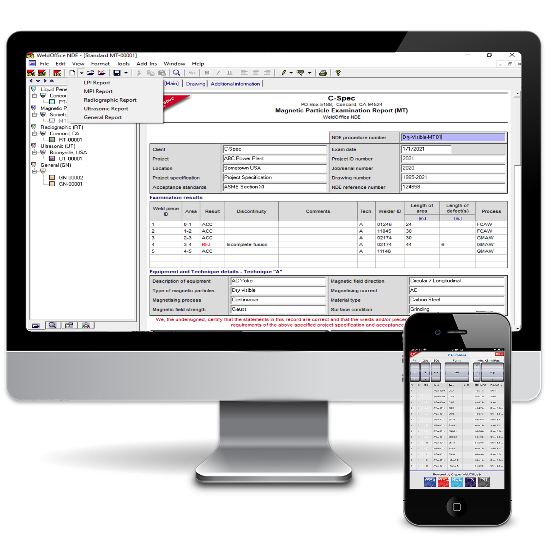 C-spec Weldoffice NDE